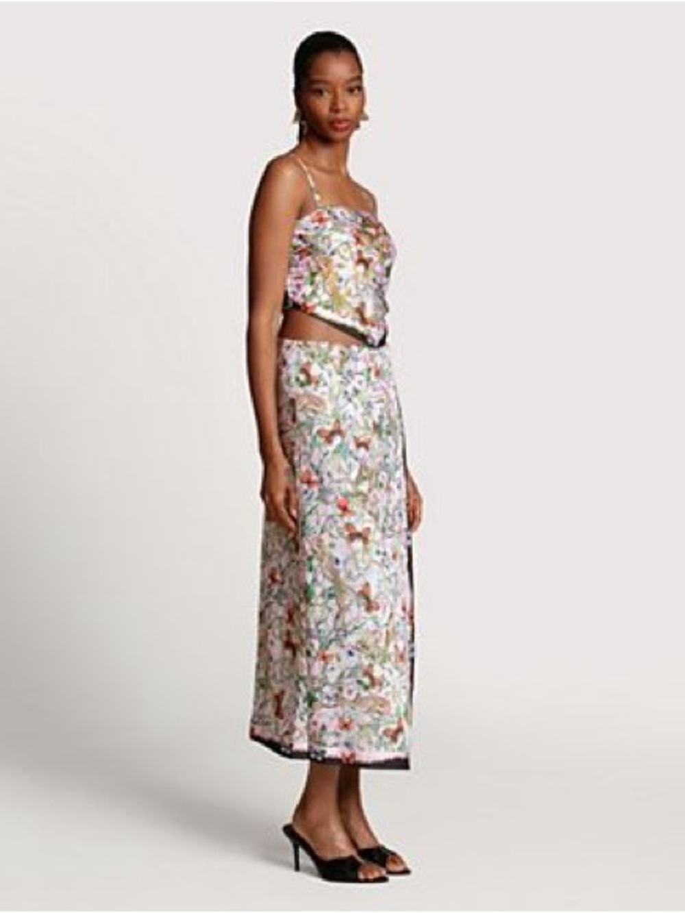 Avec Les Filles Floral top and skirt set Midi Dress - Picture 4 of 5